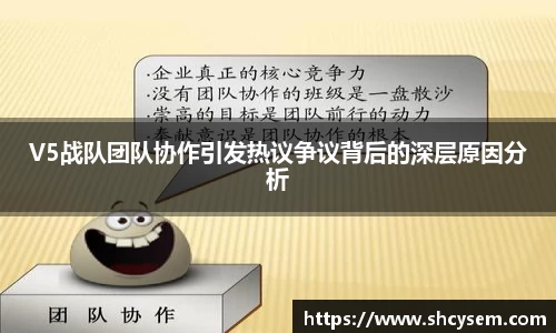 V5战队团队协作引发热议争议背后的深层原因分析